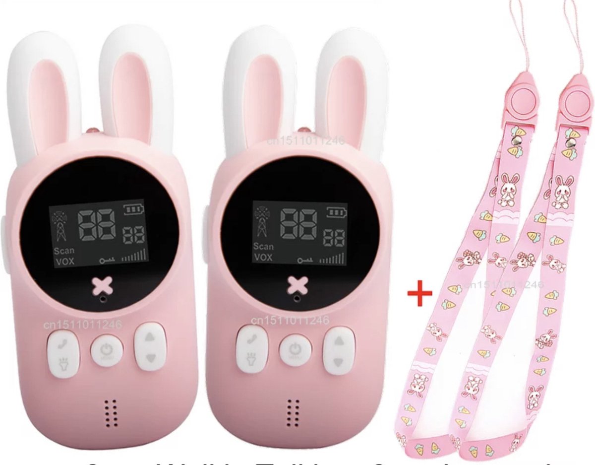 Minibear® Walkie Talkie Voor Kinderen | Portofoon | 3Km Bereik | 2 Stuks - Roze